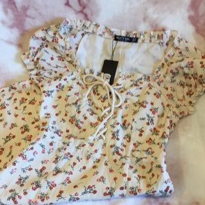 Nasty Gal Tongue Tied Floral Lace Up Dress NWT 4
